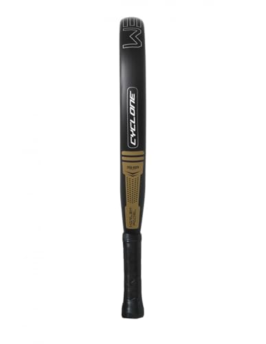 HARLEM PADEL Cyclone 12K Unisex Adult Padel Racket - Black/Grey/Gold, One Size