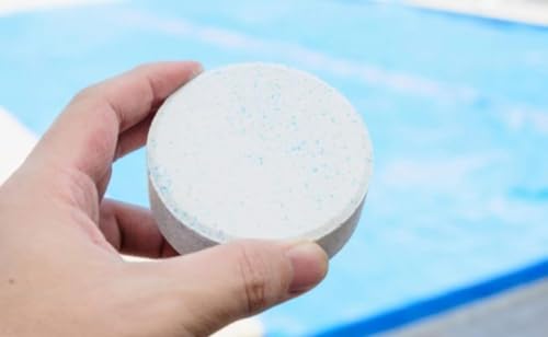 Royal Apex Slow-dissolving Chlorine Tablets 1KG, Pool and Spa Water Bacteria, Algae Disinfection Treatment with Sunlight/UV Protection, TCCA 3" 200g x 5 pcs, Made in EU (1 Tin (5 Tablet))