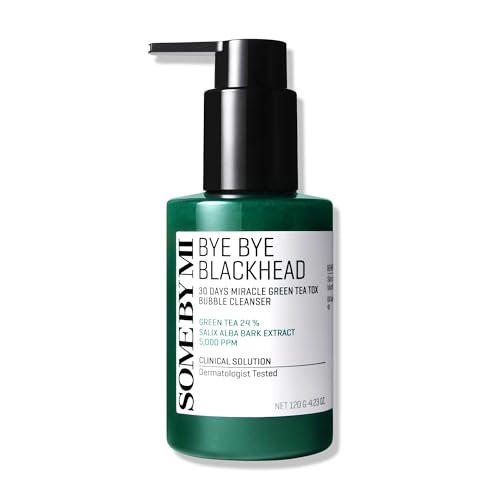 Some By Mi Bye Bye Blackhead 30 Days Miracle Green Tea Tox Bubble Cleanser | 120G | Korean Face Wash For Removing Blackhead | Daily Pore Minimizer For Face Skin Texture