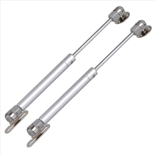 Hydraulic Gas Strut Cabinet Door Lift Support, 80N/18lb, Adjustable Spring Hinges with Mounting Hardware, 2-Pack, Silver