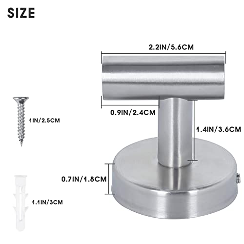 KASTWAVE Wall Towel Hooks Coat Hook Bathroom Matte Black Robe 304 Stainless Steel Heavy Duty Door Hanger Towel Robe Clothes Cabinet Closet Sponges Hook Bathroom Bedroom Kitchen Hotel Pool