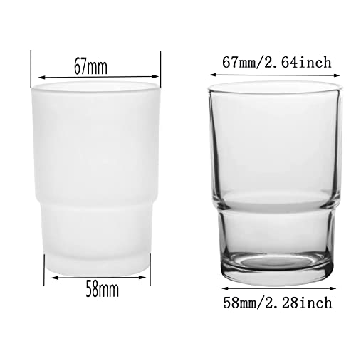 HANQ Toothbrush Cup, 2pcs Glass Tumbler Toothbrush Mug Replacement for Wall Mounted Toothbrush Holder, Mouthwash Cup for Bathroom Accessories (Transparent)