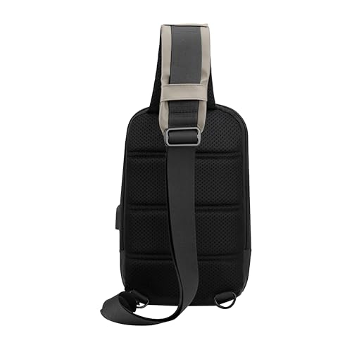 Hike Crossbody Sling Bag Synthetic Water Resistant Unisex Small Shoulder Bag with Built in USB Port for Business Travel Outdoor Shopping, HK2032