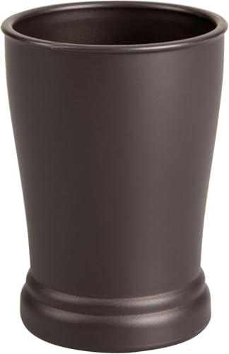 InterDesign Kent Bathroom Storage Cup, Elegant Plastic Tumbler for Use as a Toothbrush Holder and Accessory Organiser, Bronze