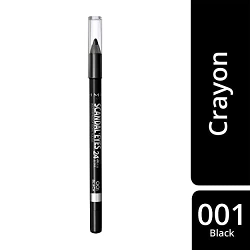 Rimmel London, Scandaleyes Waterproof Kohl Kajal Pencil Eyeliner, 01 Black, 1.3g