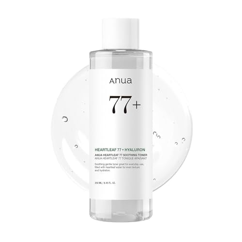 Anua Heartleaf 77% Soothing Toner I pH 5.5 Trouble Care, Calming Skin, Refreshing, Hydrating, Purifying, Cruelty Free, Vegan,(250ml / 8.45 fl.oz.)