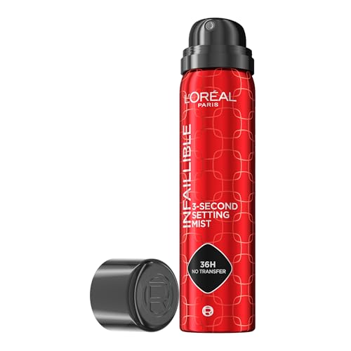 L’Oréal Paris L'Oreal Infallible 3-Second Setting Spray Mist, Microfine Mist for up to 36HR Wear, Clear, 1.76 Fl Oz