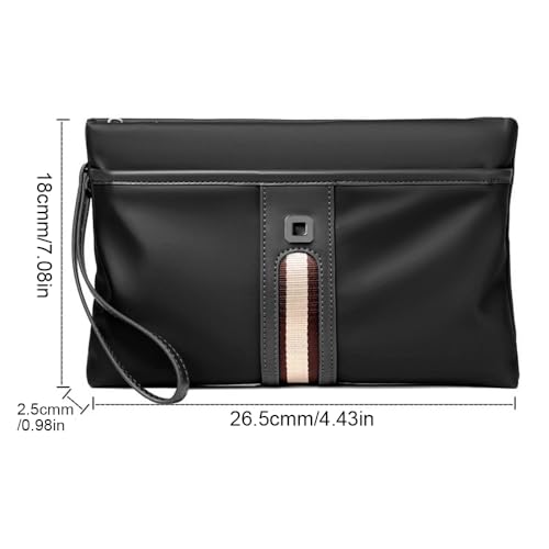 iCozzier Men's Oxford Clutch Bag Large Capacity Business Clutch Bags Wallet Pockets with Zipper Wallets for Men with Wrist Strap Wrist Bag Work Travel Casual