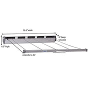 Household Essentials 17145-1 Retractable Clothesline 5-Line Dryer | Indoor or Outdoor Use Hang Wet Dry Laundry - Black|tan|silver