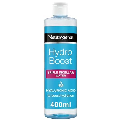 Neutrogena Hydro Boost Micellar Water Cleanser with Hydrating Hyaluronic Acid, Removes Makeup, Dirt & Oil, Non-Comedogenic & Alcohol-Free, 400ml