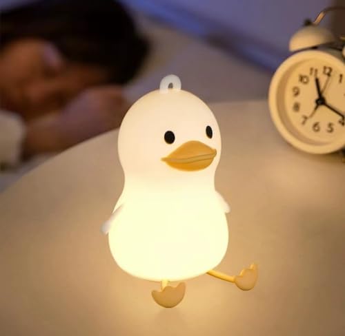 HULPPRE Children Night Light- Pat&Remote 8 Colors Decor Duck Table Lamp for Kids/Baby/Adults,Soft Silicone Nightlights for Bedroom,Bathroom,Nursery,Stairs,Hallway