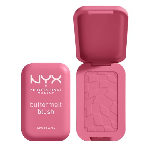 NYX Professional Makeup Buttermelt Blush, Powder Blush, up to 12 H Wear, Fade & Transfer Resistant, For The Butta.