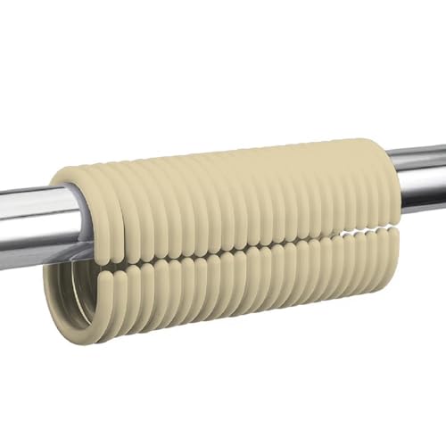 FEELINGS 12-Pack Beige Plastic Shower Curtain Rings | Smooth Glide Hooks for Bathroom Curtain Rod | Durable & Easy to Install