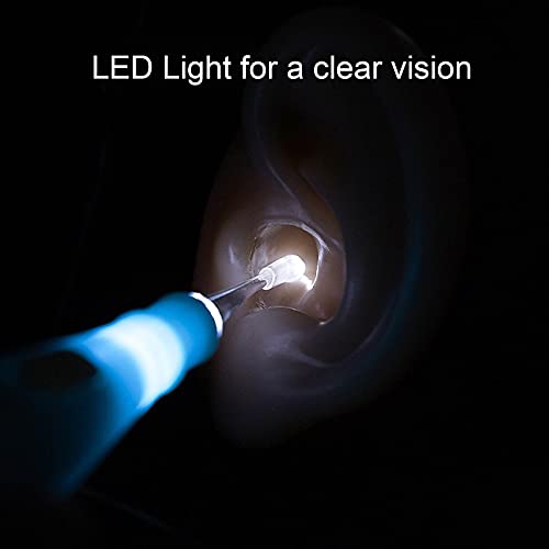Irovami LED Light Earpick LED Light Ear Wax Remover Earpick With 3 Tips LED Flashlight Ear Wax Cleaner Tweezers Ear Cleaning Tool for Baby