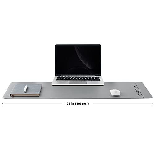 HOMIEAZICOZI Cork Desk Mat - Dual-Sided Desk Pad for Office and Home - Desk Organization and Accessories - Ideal for Large Mouse Pad and Desk Mats on Top of Desks(Gray,36"x 17")