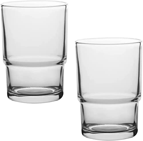 HANQ Toothbrush Cup, 2pcs Glass Tumbler Toothbrush Mug Replacement for Wall Mounted Toothbrush Holder, Mouthwash Cup for Bathroom Accessories (Transparent)