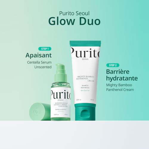 PURITO Mighty Bamboo Panthenol Cream, Glow Cream, Skin Barrier Repair, for All Skin Types, Daily Face Moisturizer, Glass skin, Vegan, Korean Skin Care 3.38fl.oz / 100ml