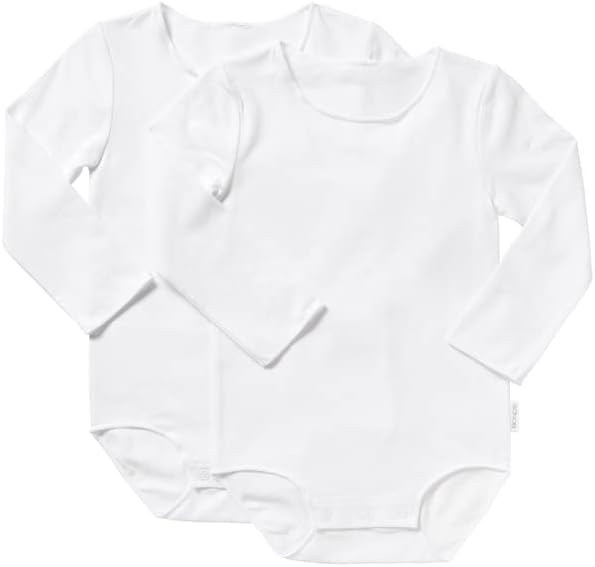 Bonds Baby Wonderbodies Long Sleeve Bodysuit - 2 Pack, White (2 Pack), Newborn