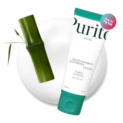 PURITO Mighty Bamboo Panthenol Cream, Glow Cream, Skin Barrier Repair, for All Skin Types, Daily Face Moisturizer, Glass skin, Vegan, Korean Skin Care 3.38fl.oz / 100ml