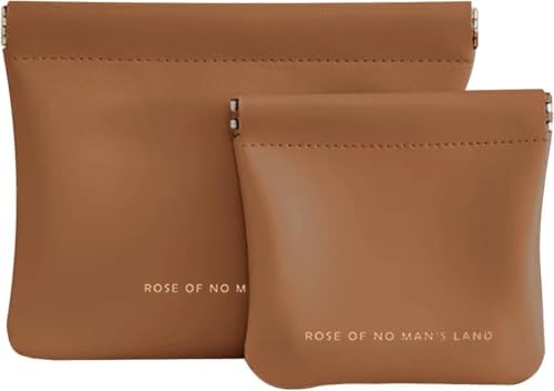 2 PCS Makeup Bag for Women, PU Leather Travel Cosmetic Pouch with Zipper, Waterproof and Durable, Perfect for Purse, Travel, or Gifting (Brown)