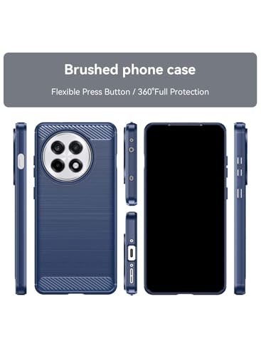 WTech OnePlus 13R 5G 2025 Silicone Brushed Texture Protective Case Cover (Navy Blue)