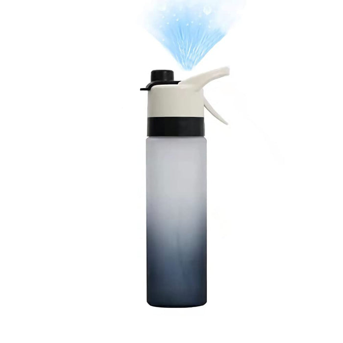 KASTWAVE Mist Spray Water Bottle, 650ml Sports Water Bottle Reusable Fitness Water Jug Multifunctional Spray Water Cup with Mist Hydration (Black)