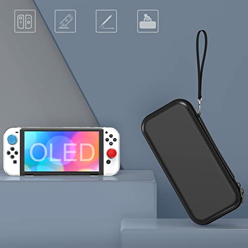 HEYSTOP Case Compatible with Nintendo Switch OLED Model, 9 in 1 Accessories Kit for 2021 Nintendo Switch OLED Model with Dockable Protective Case Cover, HD Switch Screen Protector and Thumb Grip Caps