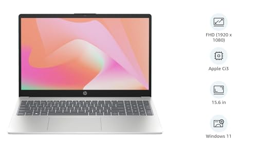 HP 2024 Newest 15 Business Laptop With 15.6" FHD Display, Intel Core i3-1315U Processor |8GB DDR4 RAM |512GB NVMe SSD |Intel Iris Xe Graphics |Backlit Keyboard |Windows 11 Natural silver