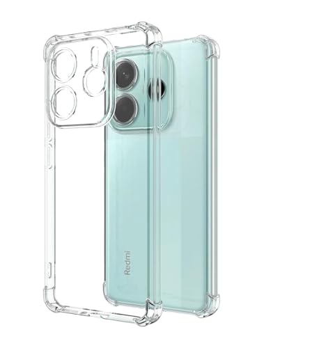 Clear Silicone Case for Xiaomi Redmi Note 14 4G with Shockproof Protective Corners, Soft Thin Transparent Protective Case, Flexible TPU Transparent Mobile Phone Case, Scratch-Resistant Case Cover
