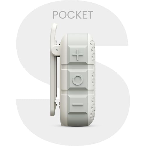 HiFuture Pocket S Mini Portable & Wearable Speaker, 8hrs Playtime, Premium Look, Magnetic Clip, IPX7 Waterproof, 77 Garm lightweight, Type-C charging, White Color