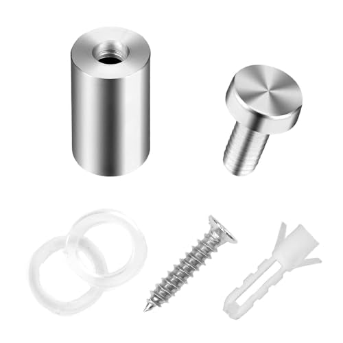 iDTogAoE 0.5x1 in Standoff Screws,Sign Standoff Screws, Standoff Screws for Acrylic, Advertising Standoff Mount Metal - Sign Mounting Hardware - Spacers & Standoffs - Stand Off Wall Mounts (12 Pcs)