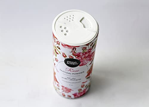 Herb & Root Rose Scented Talc-Free Dusting Powder for Women: Anti-Chafing Body Powder with Arrowroot & Cornstarch, 6 oz