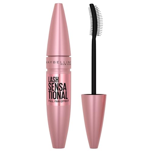 Maybelline New York Volume Mascara, Washable, Full Fan Effect, Long Eyelashes, Clump free, Lash Sensational, Very Black