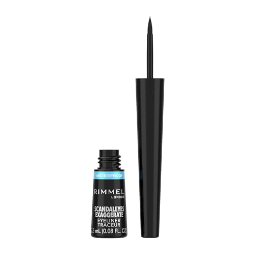 Rimmel London, Exaggerate Waterproof Liquid Eyeliner, Black, 2.5 ml