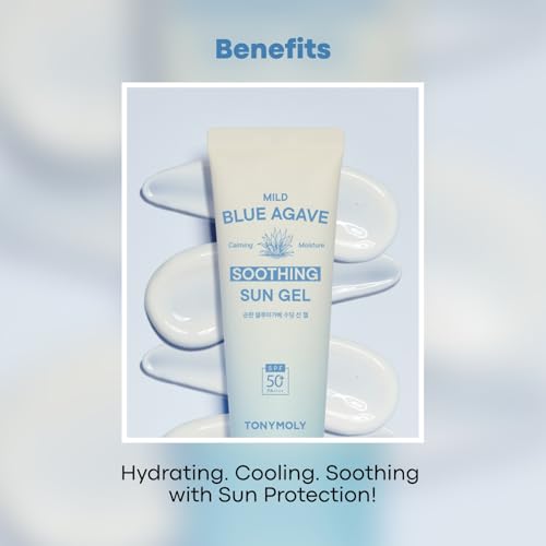 TONYMOLY Mild Blue Agave Soothing Sun Gel 50ml Comfortable and Hydrating Sun Care for Sensitive Skin
