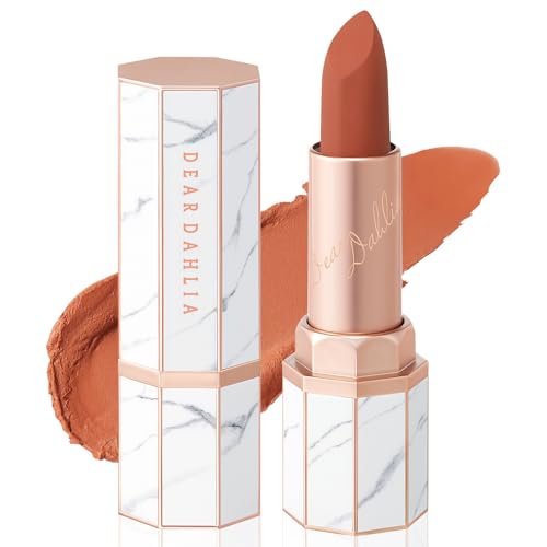 DEAR DAHLIA Lip Paradise Effortless Matte Lipstick AMBER Vegan, Cruelty Free, Naturally Scented Essential Oils, High Pigment Color