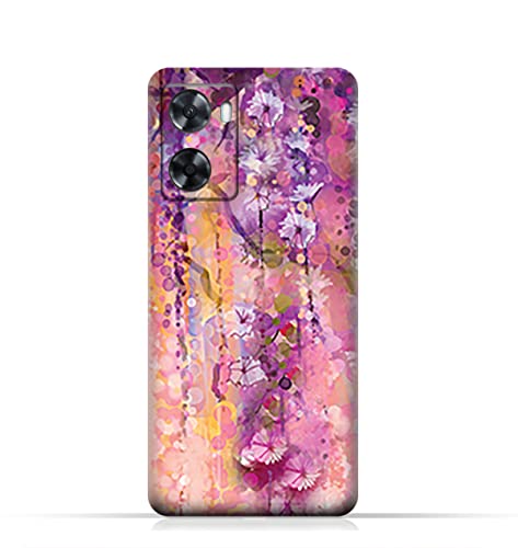 AMC Design TPU Mobile Case Cover for Oppo A77s with Artistic Purple Flowers Pattern