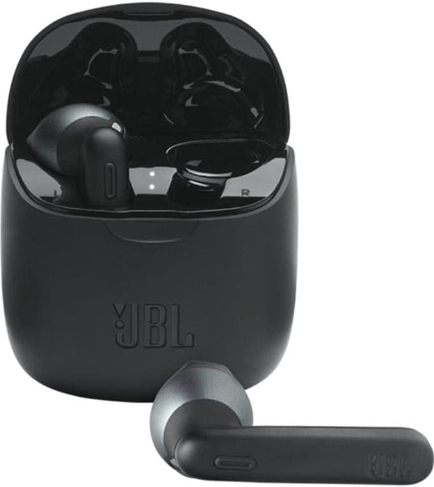 JBL Tune 225 TWS In-Ear Earphones - True wireless headphones with up to 25 hours of battery life with charging case, feel the music with JBL Pure Bass sound, Black, JBLT225TWSBLK, Normal