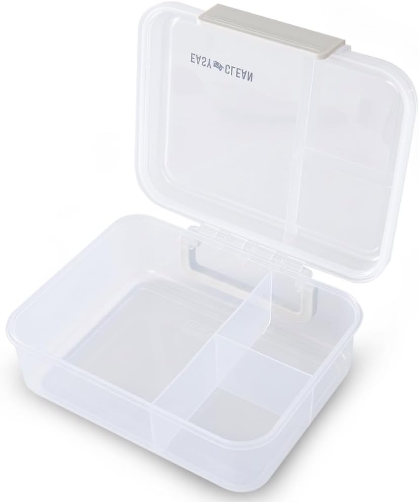 3/4/5 Compartment Convertible 1650ml Bento Lunch Box with 150ml Gravy Bowl - Grey – image 10