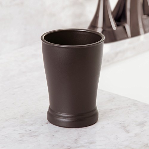 InterDesign Kent Bathroom Storage Cup, Elegant Plastic Tumbler for Use as a Toothbrush Holder and Accessory Organiser, Bronze