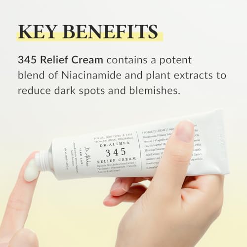 Dr.Althea 345 Relief Cream | Daily Face Moisturizer | Blemish Relief Care | Soothing Recovery & Moisture with Niacinamide, Panthenol | Korean Vegan Skincare for All Skin Types | 1.69 Fl Oz