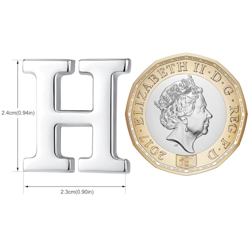 HONEY BEAR Brooch Clips Letters Initial Alphabet A to Z for Men/Women Costume, Stainless Steel, Business Wedding Gift