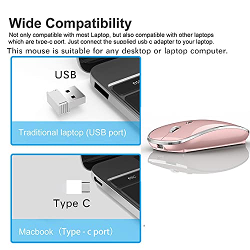 JETTA Wireless Mouse for MacBook Pro MacBook Air Laptop Mac iMac Desktop Computer (Rose Gold)