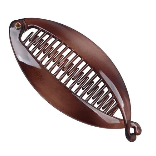 WANGCL 2Pcs Big Banana Hair Clips Clincher Rounded Edges Hair Comb Claws Hair Comb Fish Shape Grips Clamp Hair Accessories for Women Girls-Brown