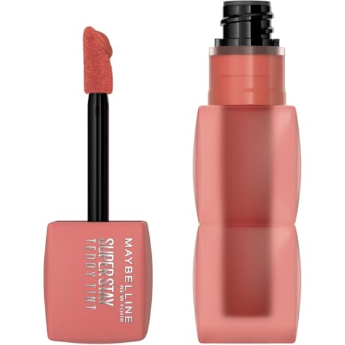 Maybelline New York, Super Stay Teddy Tint Plushwear and Transferproof, Delivers up to 12 hours of Long-lasting Blurred Matte Soft Lip Color, 15 SKINNYDIP