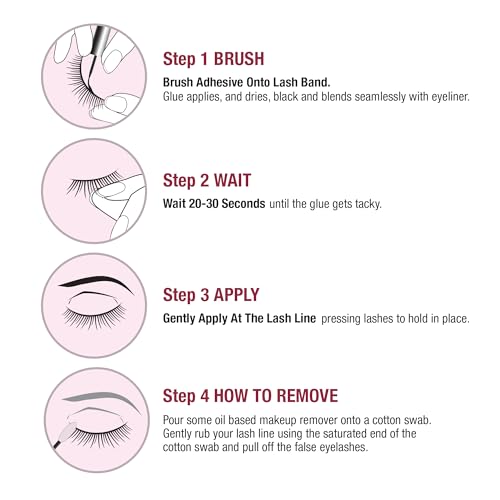 i-Envy by KISS Super Strong Hold Eyelash Adhesive, Waterproof Long-Lasting Strip Lash Glue, Natural-Looking Allergy & Latex Free with Brush Applicator (Clear)