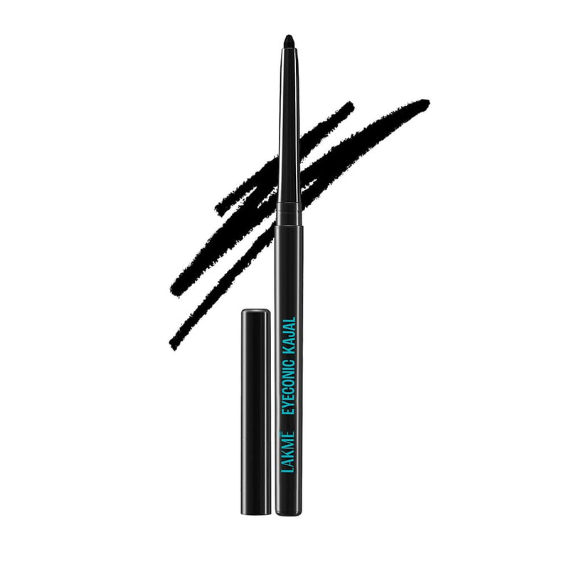 LAKMÉ Eyeconic Black Kajal, Matte Kohl Liner in a Twist Up Pencil - Waterproof, Smudge Proof & Long Lasting Eye Makeup, 0.35 g