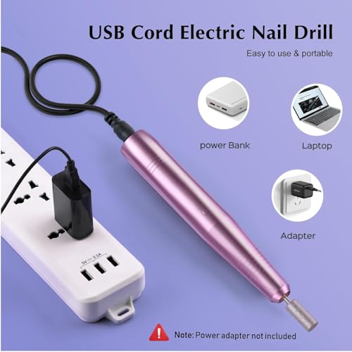 HYRAINBOW Electric Nail Drill File Professional: Portable Machine Kit for Acrylic Gel Dip Powder Nails, Manicure Pedicure Tools, Polishing Set With Bits and Sanding Bands