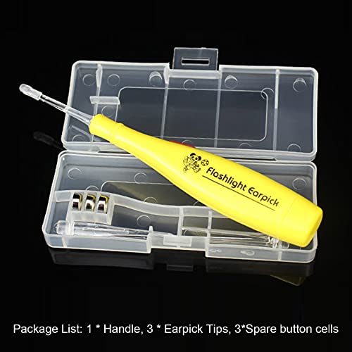 Irovami LED Light Earpick LED Light Ear Wax Remover Earpick With 3 Tips LED Flashlight Ear Wax Cleaner Tweezers Ear Cleaning Tool for Baby