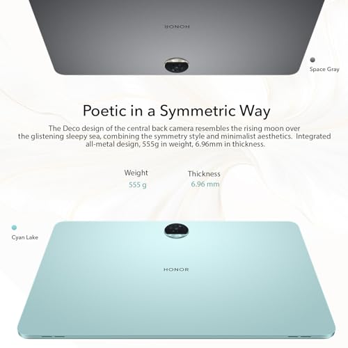 HONOR Pad 9 8GB 256GB Tablet, 12.1 Inch 120Hz 2.5K Fullview Display, Snapdragon 6 Gen 1, 8 Speakers, Metal Body, Android 13, Google Service WiFi Tablet, Grey
